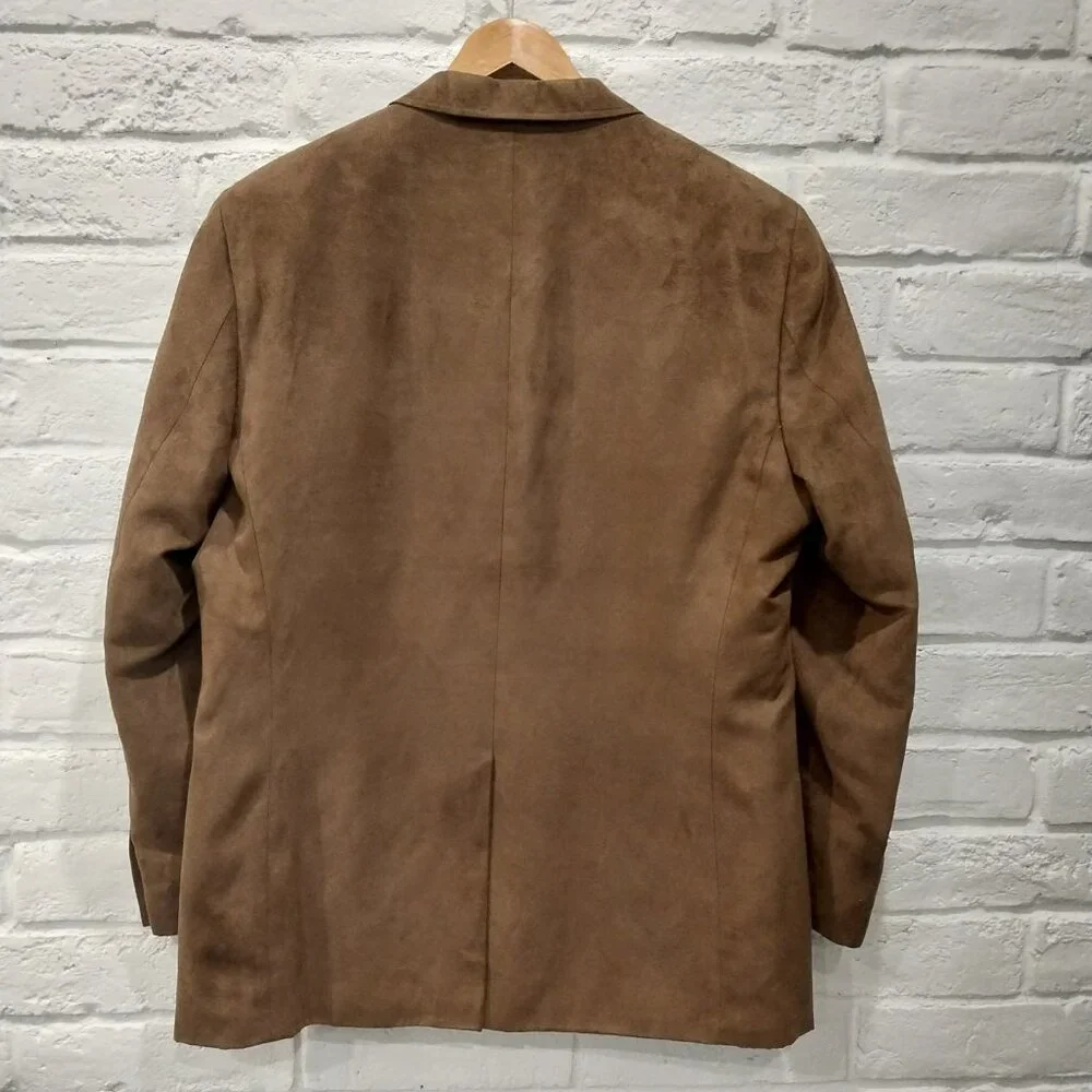 Ralph Lauren Sport Coat 44 L Brown Microsuede Brown Blazer Jacket Preppy Designe